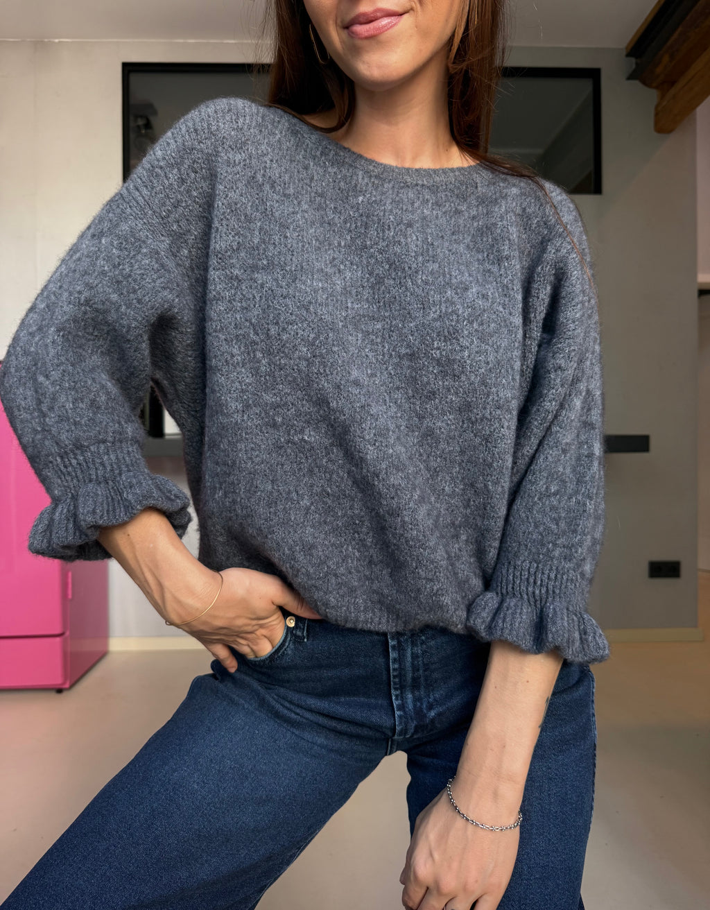 Pullover Ruffle NAVY