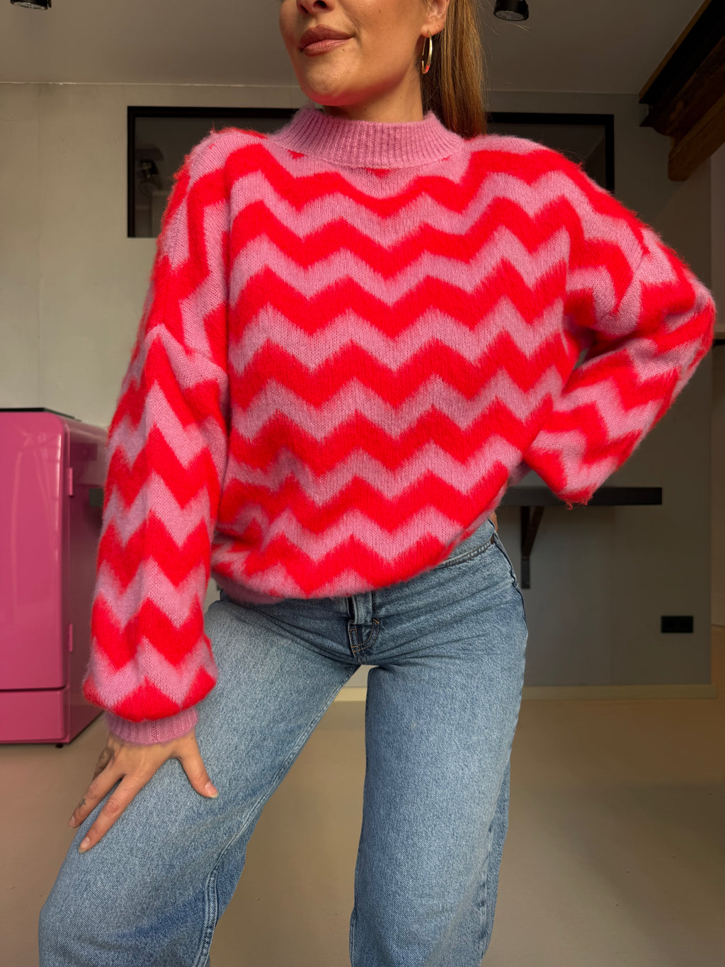 Soft brushed striped Pullover